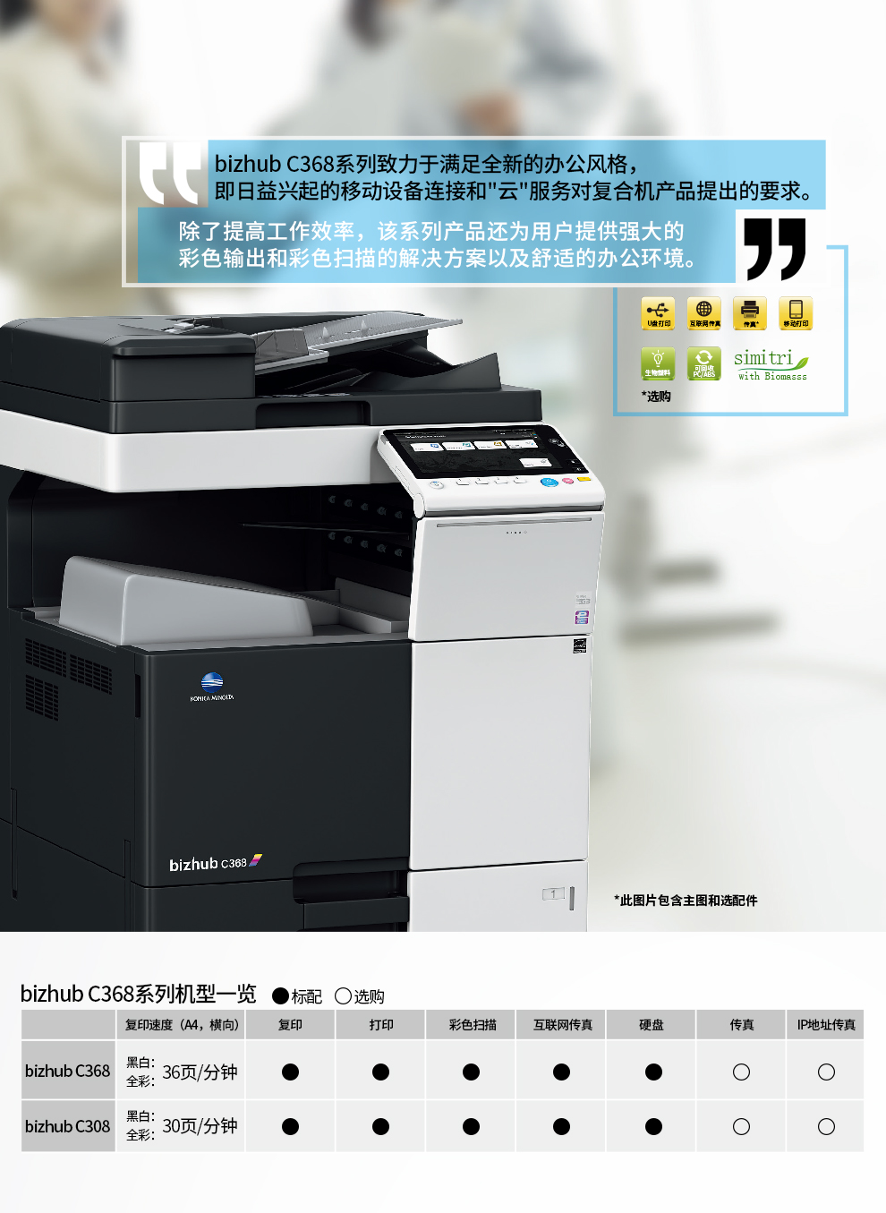 柯尼卡美能達C308/C368彩色數碼A3復合機 高效辦公的多功能解決方案